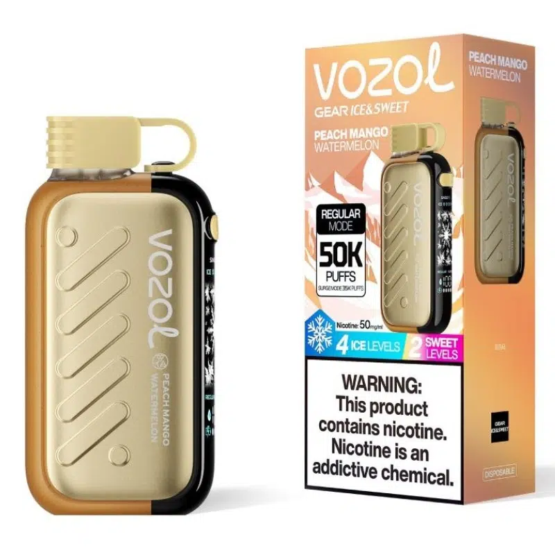 Vozol-Gear-Ice-50000-Peach-Mango-Watermelon.jpg Vozol Gear 50k control Ice & Sweet 50mg-Tunisie – Image 1